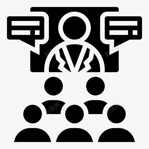 会议现代商务5字形图标svg_新图网 https://ixintu.com 会议 商务 字形 现代