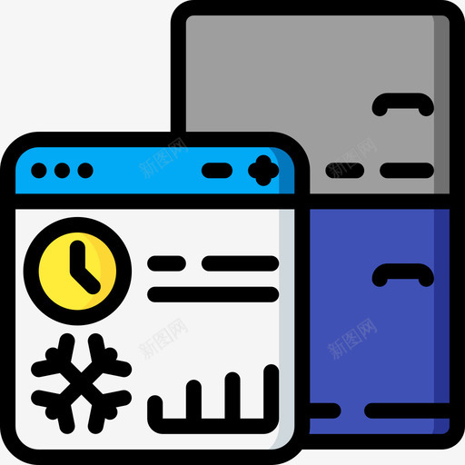 冰箱物联网55线性颜色图标svg_新图网 https://ixintu.com 冰箱 线性 联网 颜色