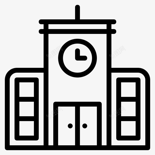 建筑钟声房地产图标svg_新图网 https://ixintu.com 学校 建筑 房地产 钟声