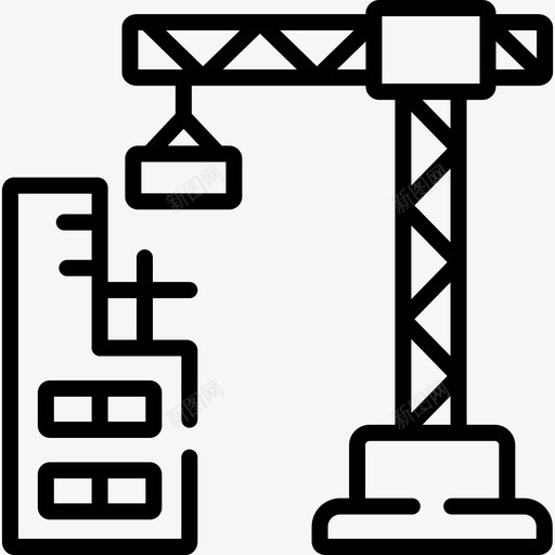 起重机工程103线性图标svg_新图网 https://ixintu.com 工程 线性 起重机