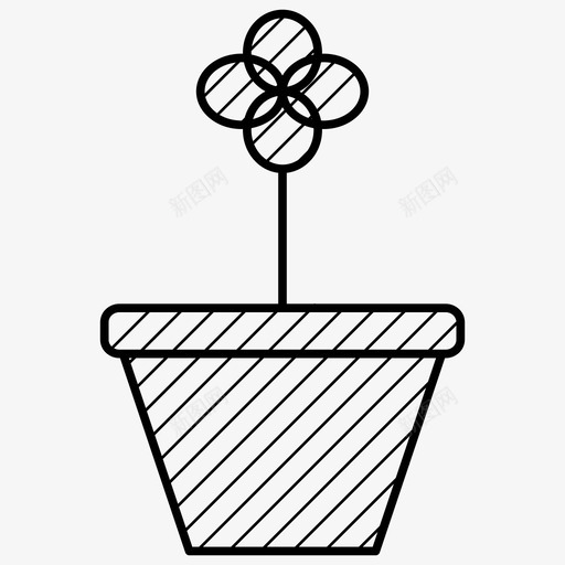 花盆花家具图标svg_新图网 https://ixintu.com 家具 花盆