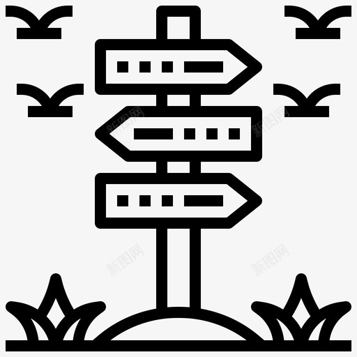 路标背包客8直线型图标svg_新图网 https://ixintu.com 直线 线型 背包 路标