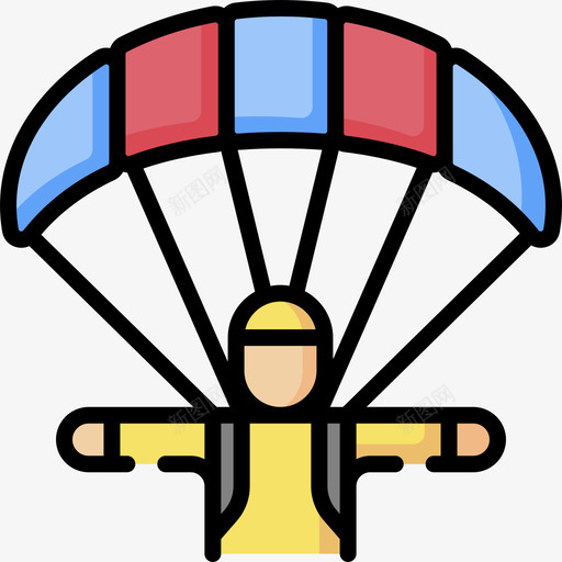 降落伞极限运动31线性颜色图标svg_新图网 https://ixintu.com 极限运动 线性 降落伞 颜色