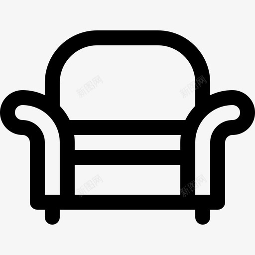 扶手椅家具190直线型图标svg_新图网 https://ixintu.com 家具 扶手 直线 线型