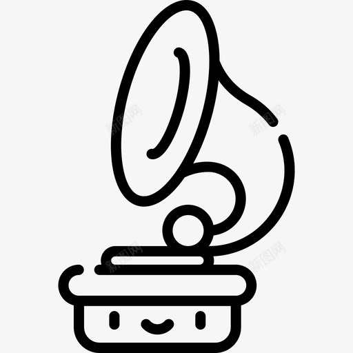 留声机音乐160线性图标svg_新图网 https://ixintu.com 留声机 线性 音乐