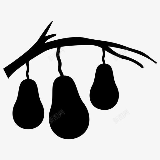 鳄梨植物水果果树图标svg_新图网 https://ixintu.com 一串 农业 固体 图标 天然 有机 果树 植物 水果 食品 鳄梨