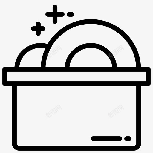 洗碗居家1直系图标svg_新图网 https://ixintu.com 居家 洗碗 直系