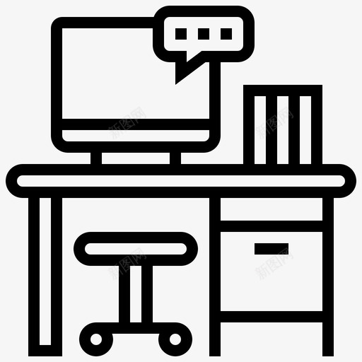 工作区办公桌家具图标svg_新图网 https://ixintu.com 业务 办公室 办公桌 家具 工作区 招聘 桌子 热线
