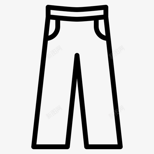 裤子女装轮廓图标svg_新图网 https://ixintu.com 女装 裤子 轮廓