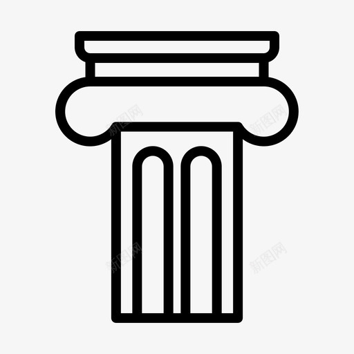 圆柱建筑61线性图标svg_新图网 https://ixintu.com 圆柱 建筑 线性