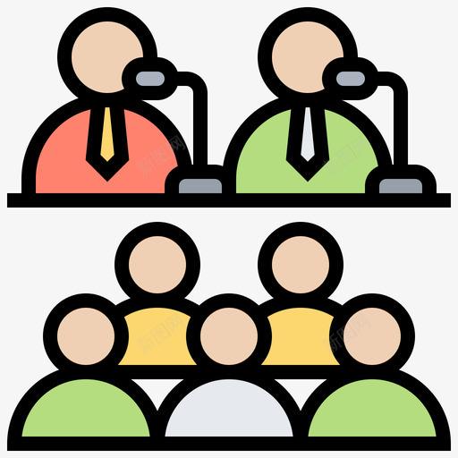 会议面试29线条颜色图标svg_新图网 https://ixintu.com 会议 线条 面试 颜色