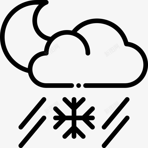 下雪237号天气线性图标svg_新图网 https://ixintu.com 237号 下雪 天气 线性
