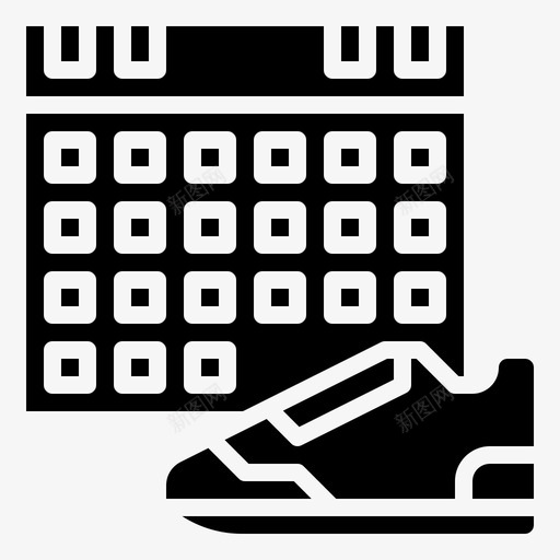 日历运动跑步2填充图标svg_新图网 https://ixintu.com 填充 日历 跑步 运动