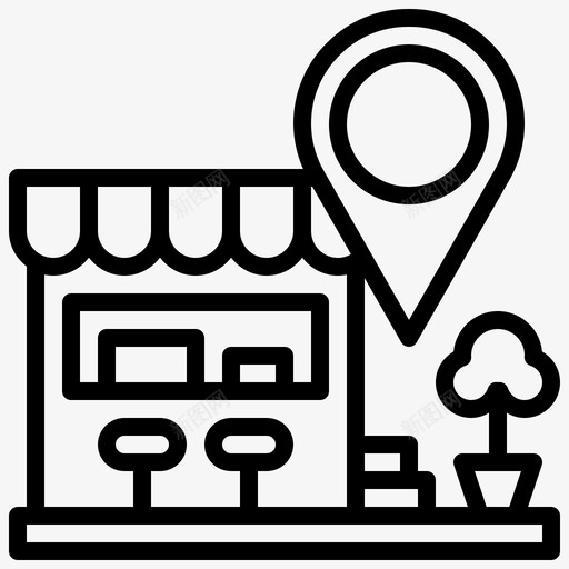 咖啡馆101号位置线性图标svg_新图网 https://ixintu.com 101号 位置 咖啡馆 线性