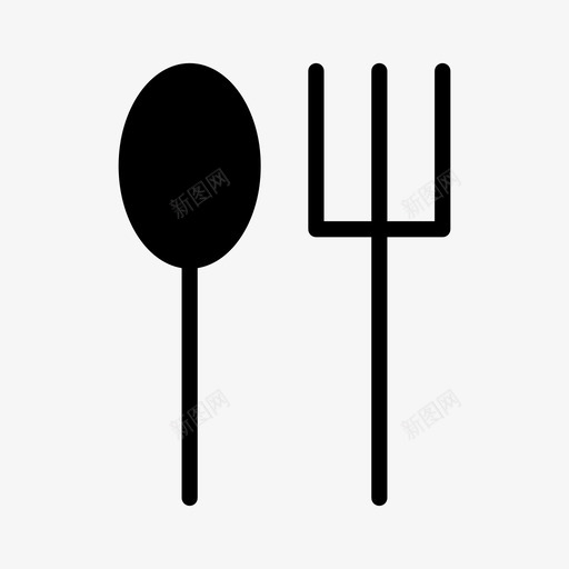 叉子和勺子咖啡馆吃图标svg_新图网 https://ixintu.com 勺子 叉子 咖啡馆 酒店 铭文 餐厅