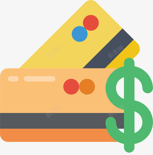 信用卡金融135扁平图标svg_新图网 https://ixintu.com 信用卡 扁平 金融
