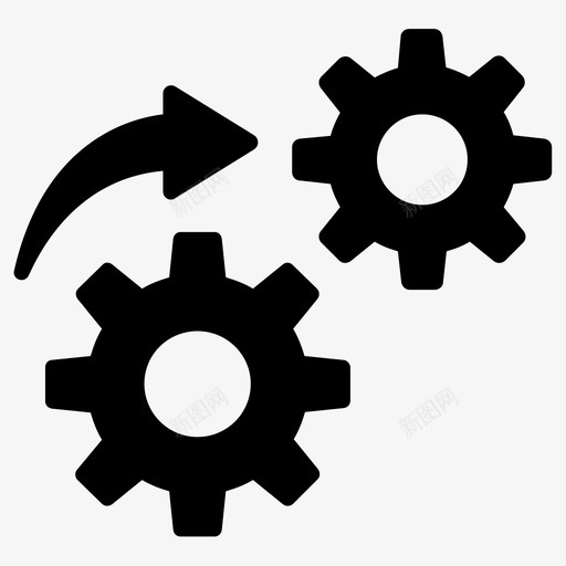 过程配置开发图标svg_新图网 https://ixintu.com 开发 设置 过程 配置 齿轮