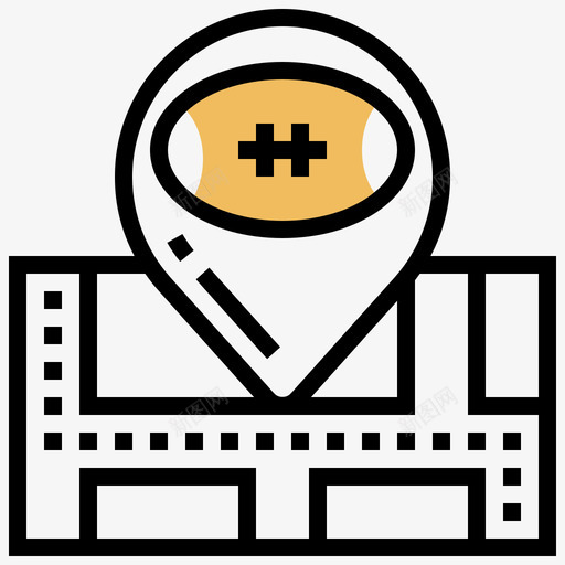 地图美式足球24黄色阴影图标svg_新图网 https://ixintu.com 地图 美式 足球 阴影 黄色