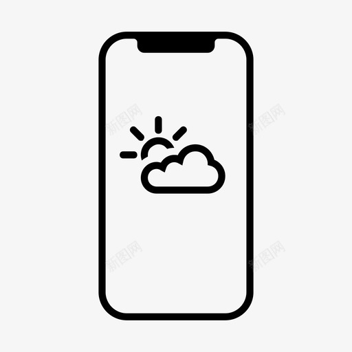 部分多云多云天气iphone图标svg_新图网 https://ixintu.com iphone 多云 天气 天气预报 晴天 苹果 部分