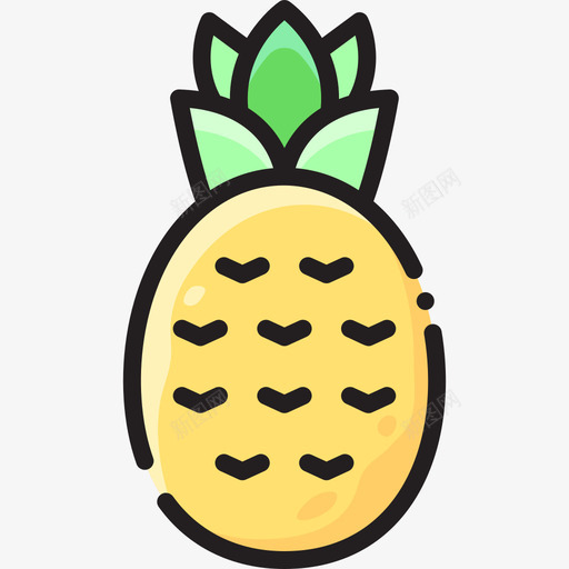 菠萝水果18线形颜色图标svg_新图网 https://ixintu.com 水果 线形 菠萝 颜色