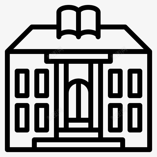 图书馆镇上的地方大纲图标svg_新图网 https://ixintu.com 图书馆 地方 大纲 镇上