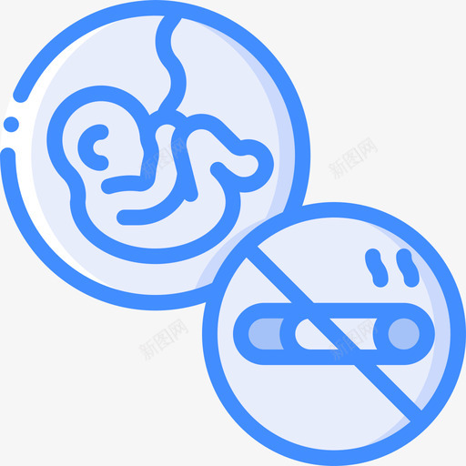 禁止吸烟戒烟10蓝色图标svg_新图网 https://ixintu.com 吸烟 戒烟 禁止 蓝色
