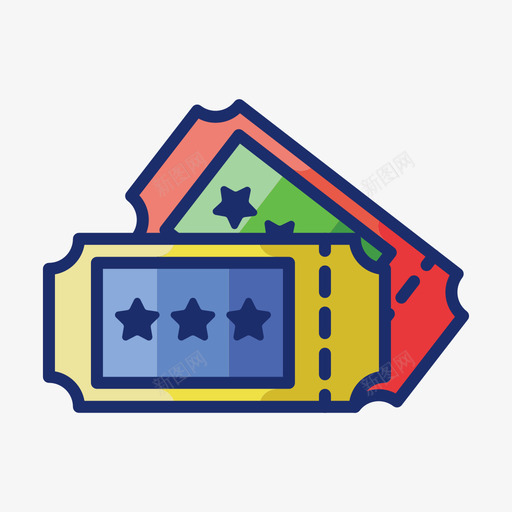 门票活动管理1线性颜色图标svg_新图网 https://ixintu.com 活动 管理 线性 门票 颜色