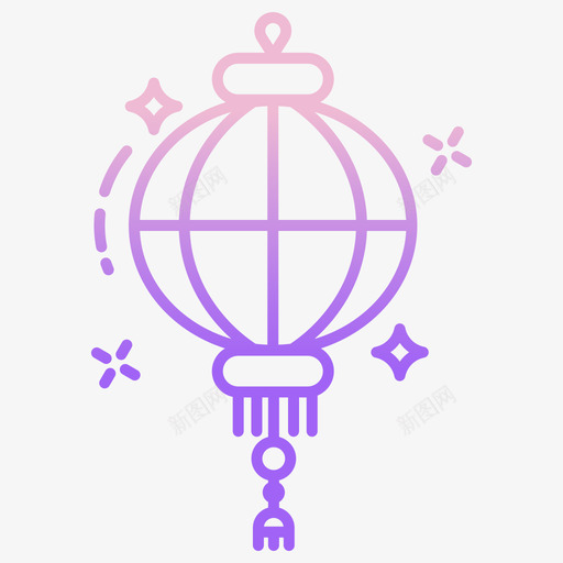 灯笼中式5轮廓渐变图标svg_新图网 https://ixintu.com 中式 渐变 灯笼 轮廓
