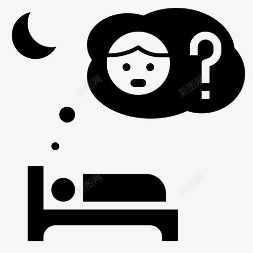 焦虑担忧失眠图标svg_新图网 https://ixintu.com 不眠之夜 失眠 思考 担心 担忧 焦虑 雕文