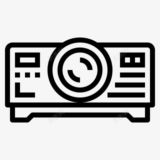 投影仪电视55线性图标svg_新图网 https://ixintu.com 投影仪 电视 线性