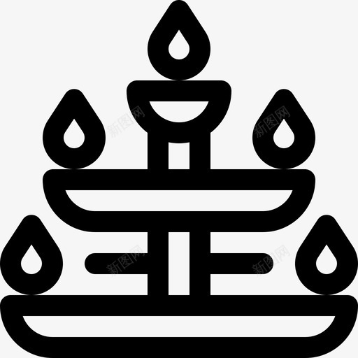 CandelbraDiwali11线性图标svg_新图网 https://ixintu.com Candelbra Diwali 线性