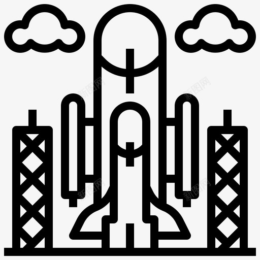 火箭卫星6直线图标svg_新图网 https://ixintu.com 卫星 火箭 直线