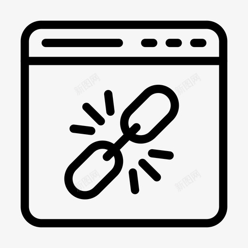链接浏览器断开url图标svg_新图网 https://ixintu.com 48px url 互联网 安全线 断开 标志 标志符 浏览器 符号 网页 链接