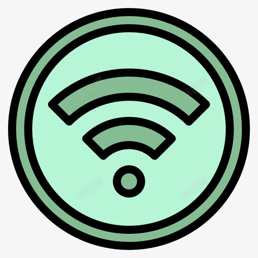 Wifi飞机9线性颜色图标svg_新图网 https://ixintu.com Wifi 线性 颜色 飞机