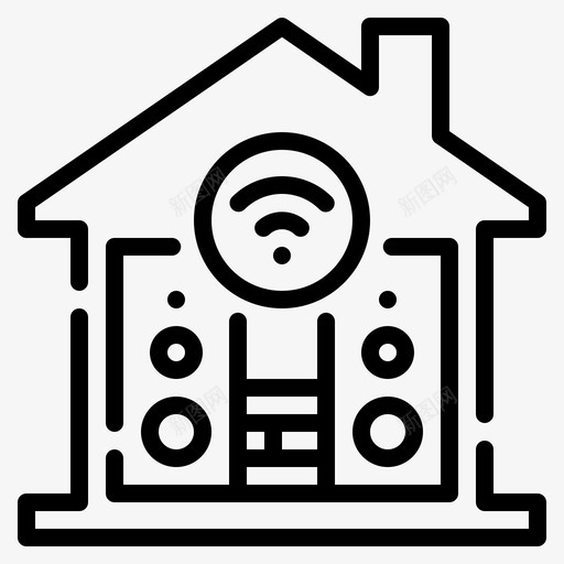 家庭影院智能家居98线性图标svg_新图网 https://ixintu.com 家庭影院 智能家居 线性