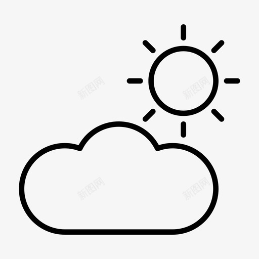 夏天云阳光图标svg_新图网 https://ixintu.com 夏天 大纲 工具 温暖 阳光
