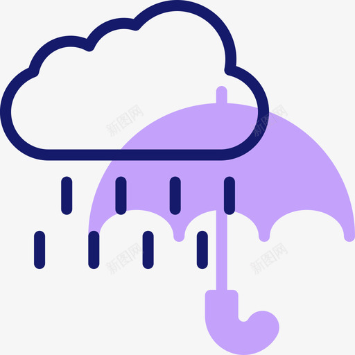 雨春天135线颜色图标svg_新图网 https://ixintu.com 春天 颜色
