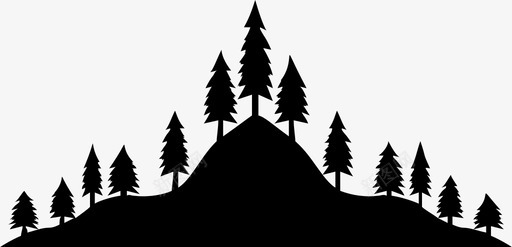 山丘风景松山图标svg_新图网 https://ixintu.com 云杉 山丘 松山 风景