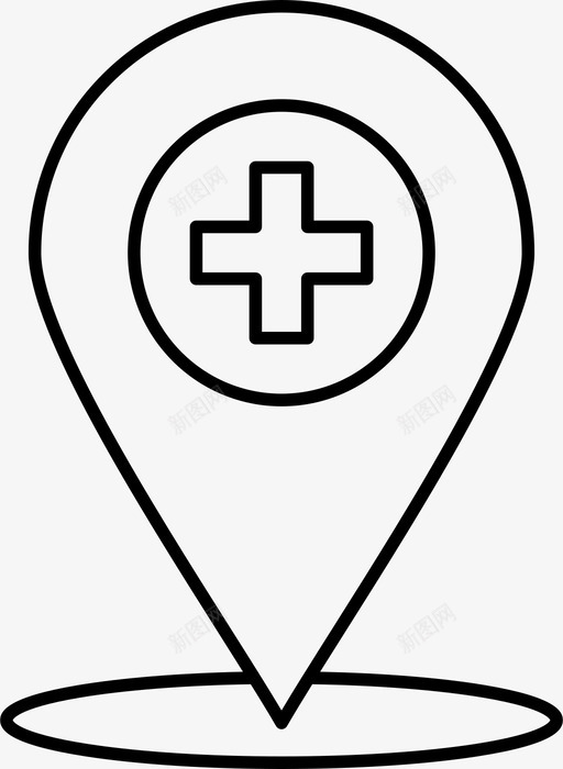 医院医院位置地图针图标svg_新图网 https://ixintu.com 位置 医院 地图 指针