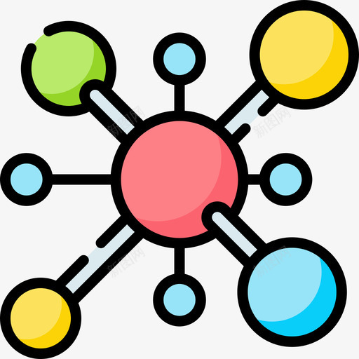 分子化学51线性颜色图标svg_新图网 https://ixintu.com 分子 化学 线性 颜色