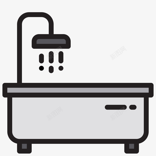 浴缸家用设备15线性颜色图标svg_新图网 https://ixintu.com 家用 浴缸 线性 设备 颜色