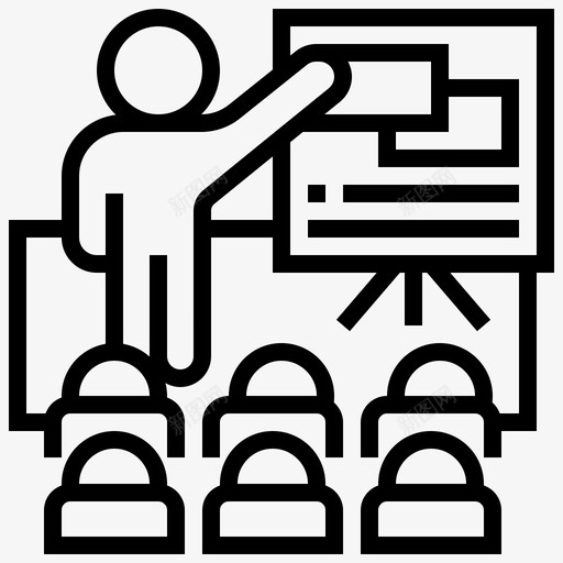 讲座在线学习86线性图标svg_新图网 https://ixintu.com 在线学习 线性 讲座