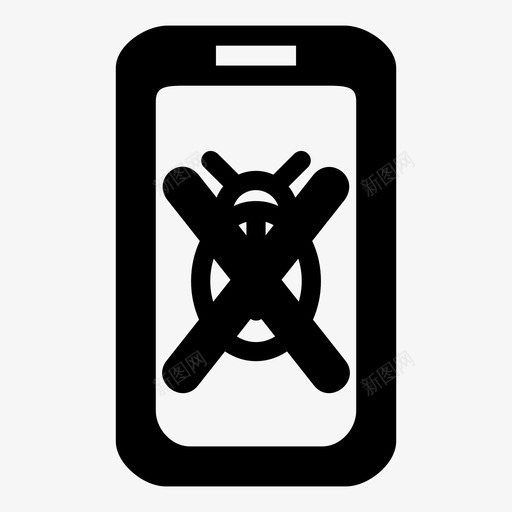 手机无窃听器清洁感染图标svg_新图网 https://ixintu.com 感染 手机 清洁 病毒 窃听器