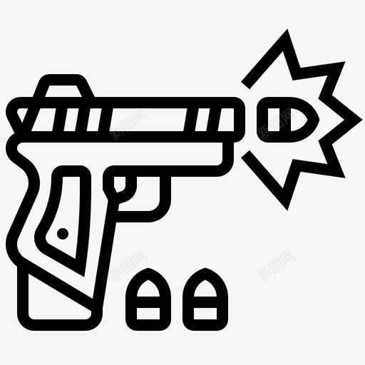 手枪警察局5直系图标svg_新图网 https://ixintu.com 手枪 直系 警察局