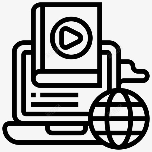 多媒体在线学习86线性图标svg_新图网 https://ixintu.com 在线学习 多媒体 线性