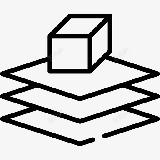 层3d打印53线性图标svg_新图网 https://ixintu.com 3d 打印 线性