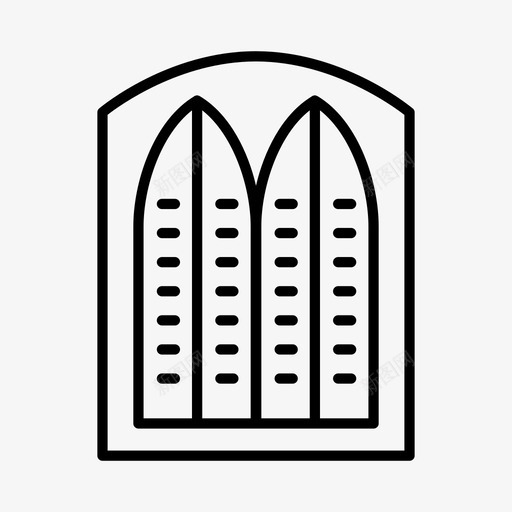 都铎式窗户大教堂窗户哥特式窗户图标svg_新图网 https://ixintu.com 哥特式 大教堂 百叶窗 窗户 铎式