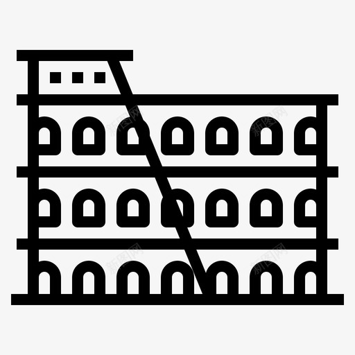 斗兽场建筑意大利图标svg_新图网 https://ixintu.com 地标 建筑 意大利 斗兽场 罗马 轮廓