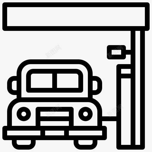 汽车加油站6直线图标svg_新图网 https://ixintu.com 加油站 汽车 直线