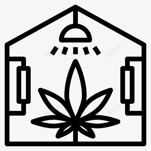 大麻农场温室大麻图标svg_新图网 https://ixintu.com 农场 大麻 植物 概述 温室 药物